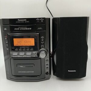 Panasonic SA-PM12 5-CD Stereo System, Cassette Deck, AM/FM, 1 Speaker MASH